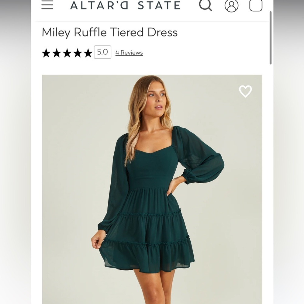 Hunter green Miley Ruffle Tiered Dress